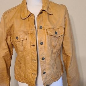 Leather GAP jean jacket
